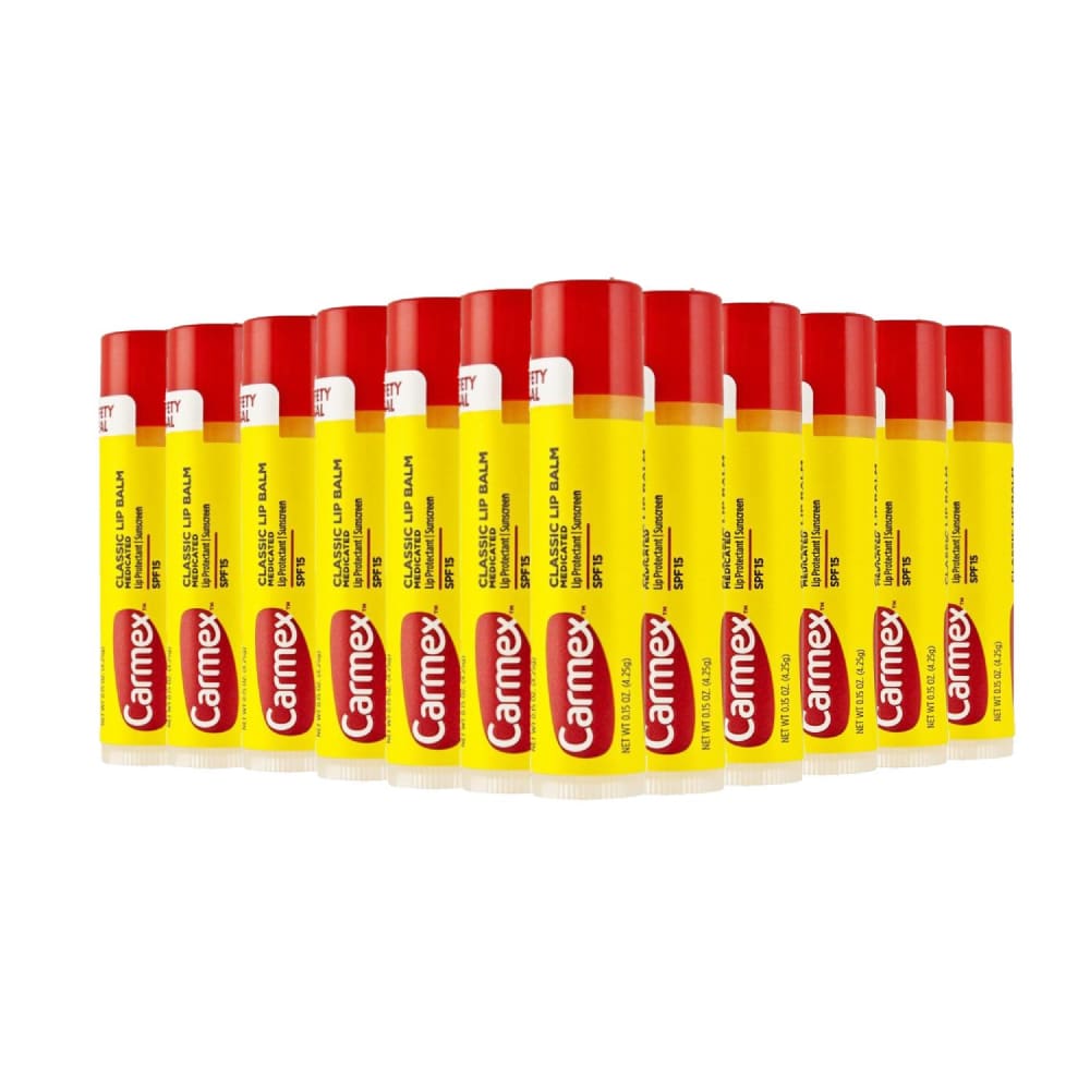 Carmex Classic Lip Balm Lip Protectant Sunscreen Spf 15 0.15 Oz - 12 Pack - Carmex