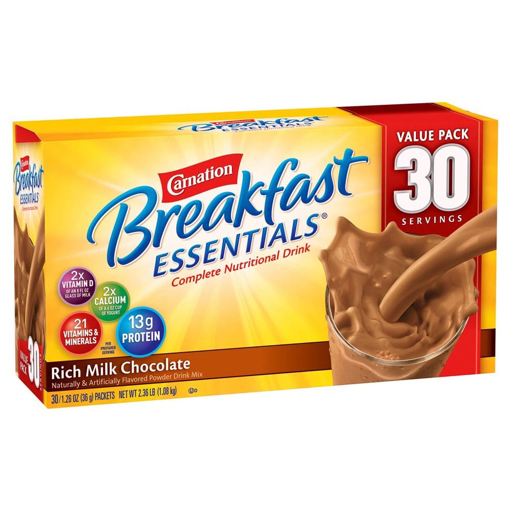Carnation Breakfast Essentials Nutritional Drink Mix Chocolate (30 ct.) - Powders & Mixers - Carnation