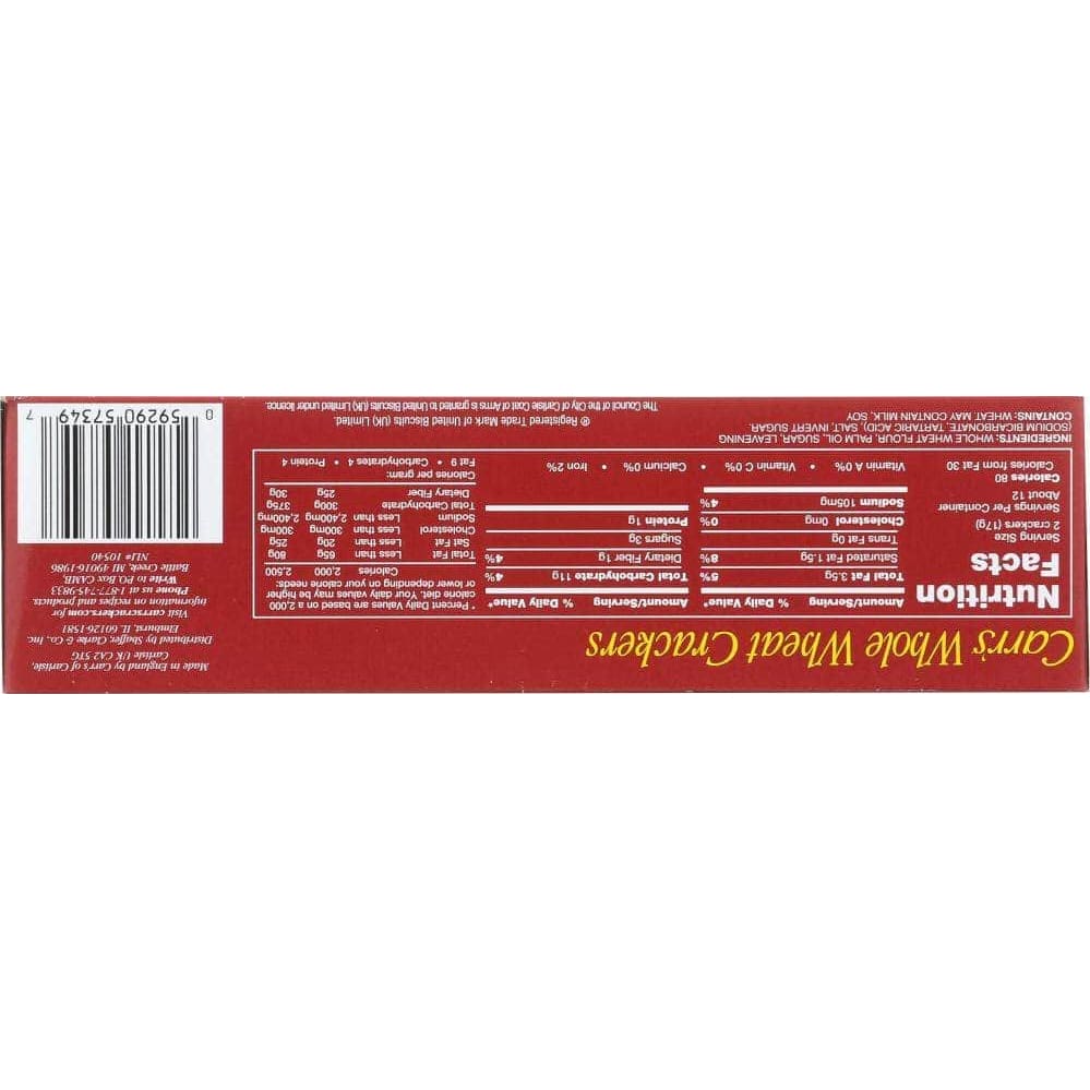 Carrs Carrs Whole Wheat Crackers, 7 oz