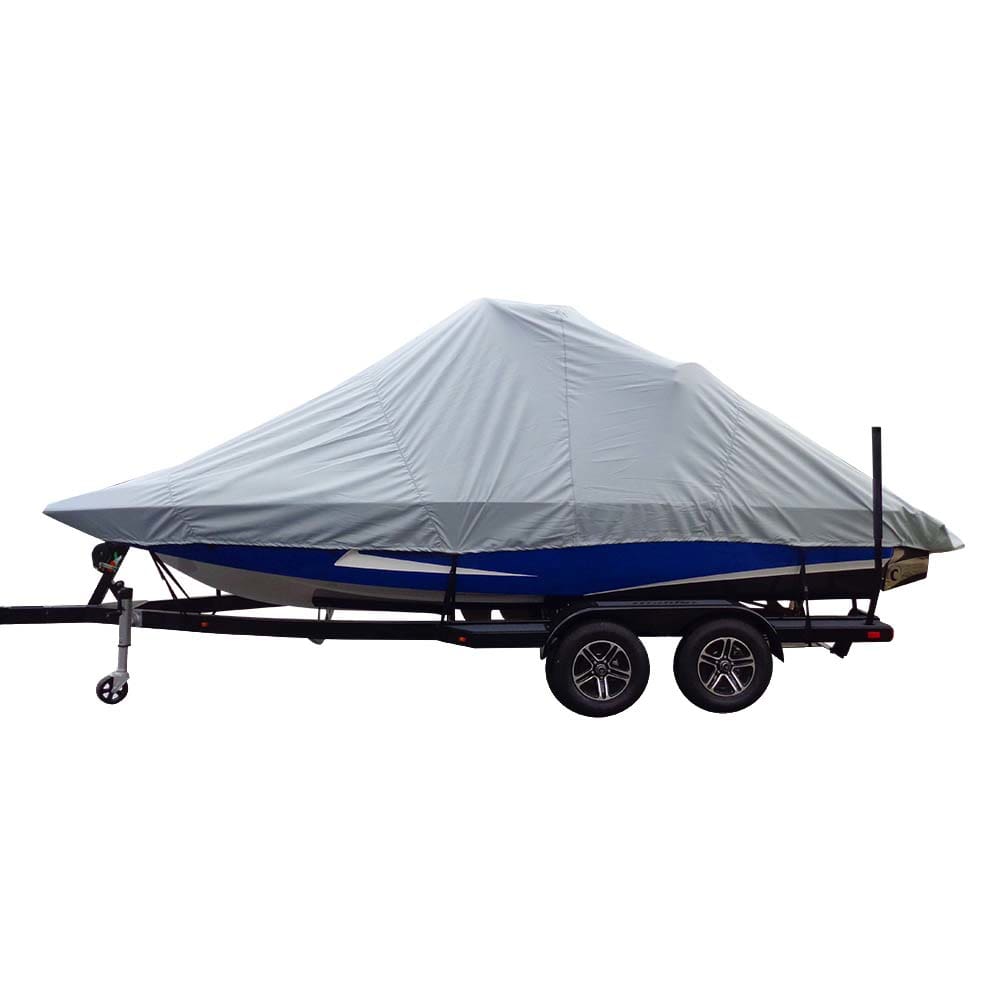 Carver Sun-DURA® Specialty Boat Cover f/ 23.5’ Inboard Tournament Ski Boats w/ Wide Bow & Swim Platform - Grey - Winterizing | Winter