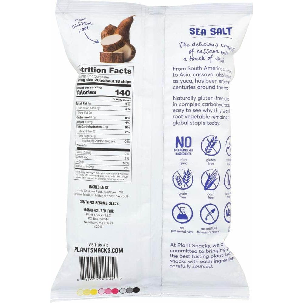 Plant Snacks Cassava Crunch Yuca Root Chips Sea Salt 5 Oz