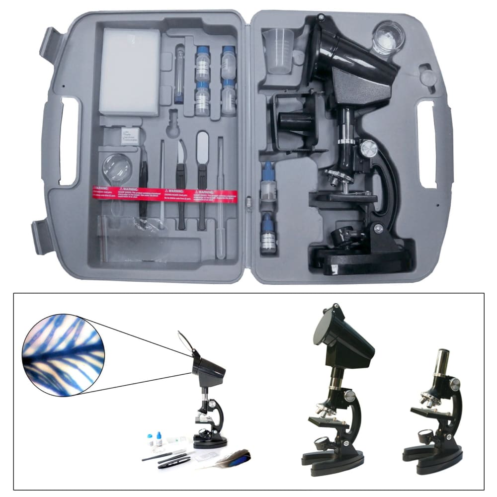 Cassini 300x-1200x 98-Pc. Zoom Microscope Set with Projection Hood - Cassini