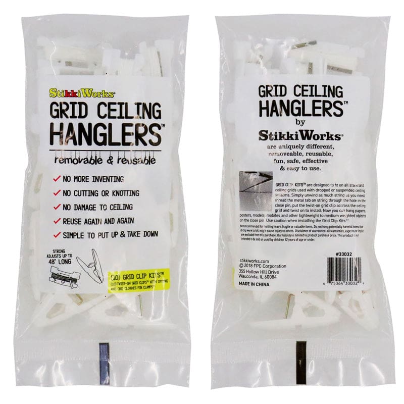Ceiling Hangers Grid Clip 10/Pk Kits (Pack of 3) - Clips - Fpc Corporation