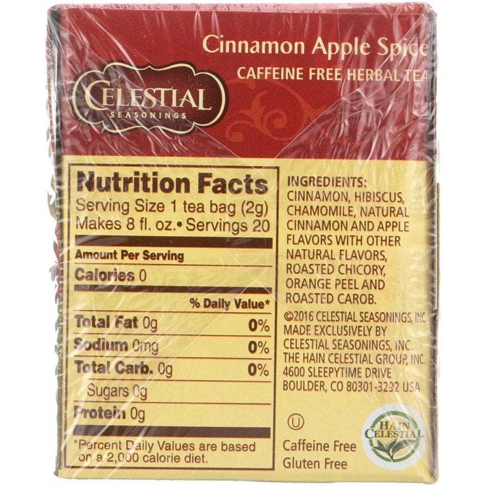 Celestial Seasonings Celestial Seasonings Cinnamon Apple Spice Herbal Tea Caffeine Free 20 Tea Bags, 1.7 oz