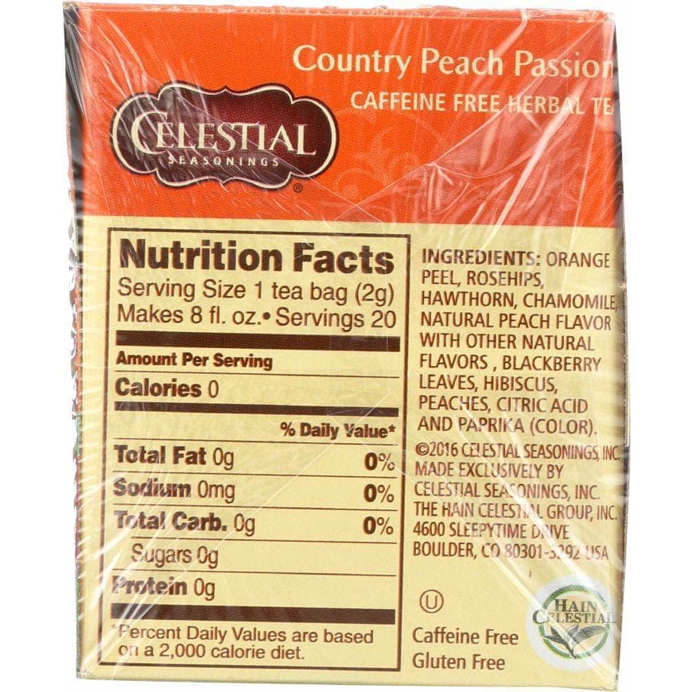 Celestial Seasonings Celestial Seasonings Country Peach Passion Herbal Tea Caffeine Free, 20 bg