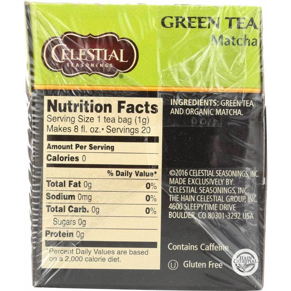 Celestial Seasonings Celestial Seasonings Green Matcha Tea Pack of 20, 1 oz