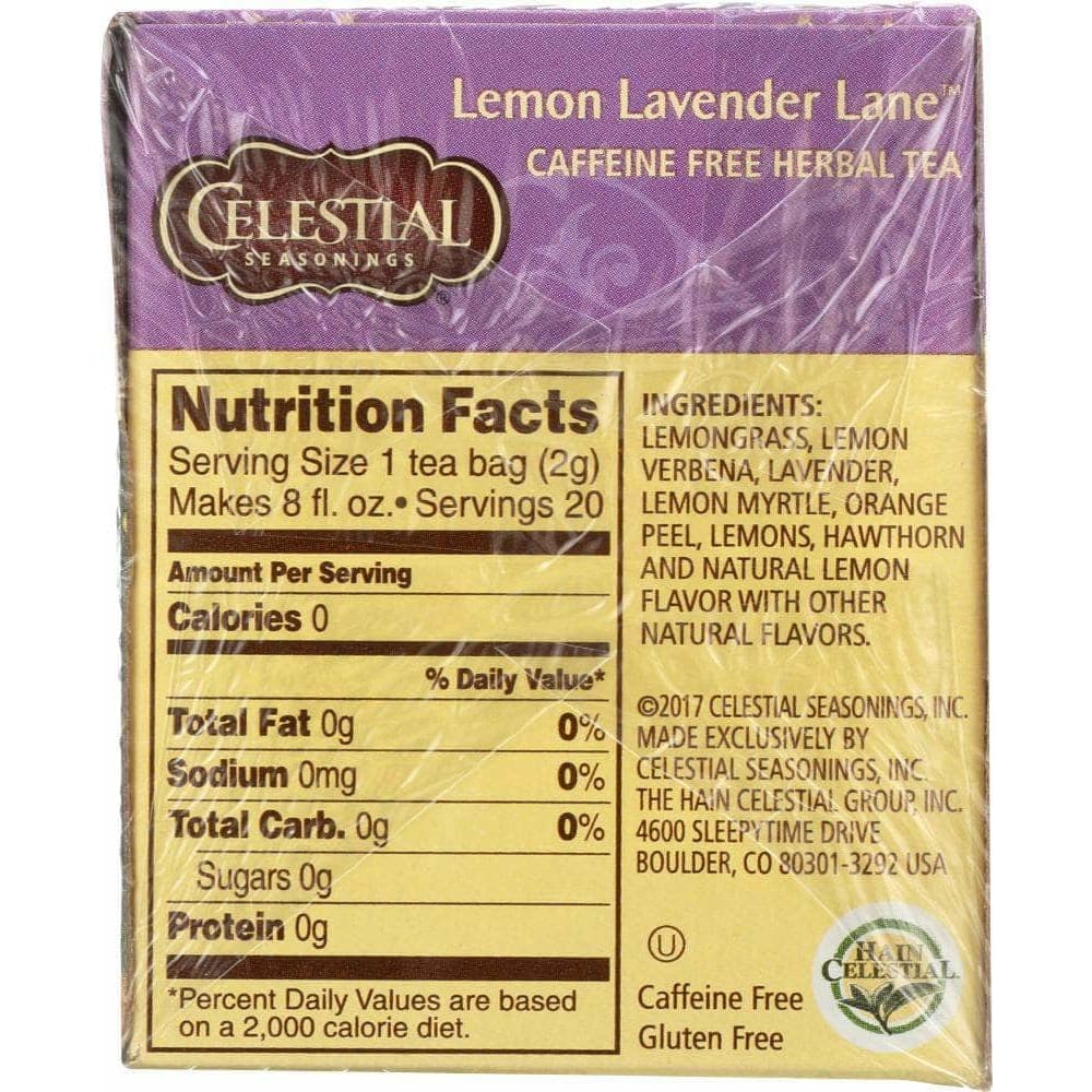 Celestial Seasonings Celestial Seasonings Lemon Lavender Lane Herbal Tea Pack of 20, 1.1 oz