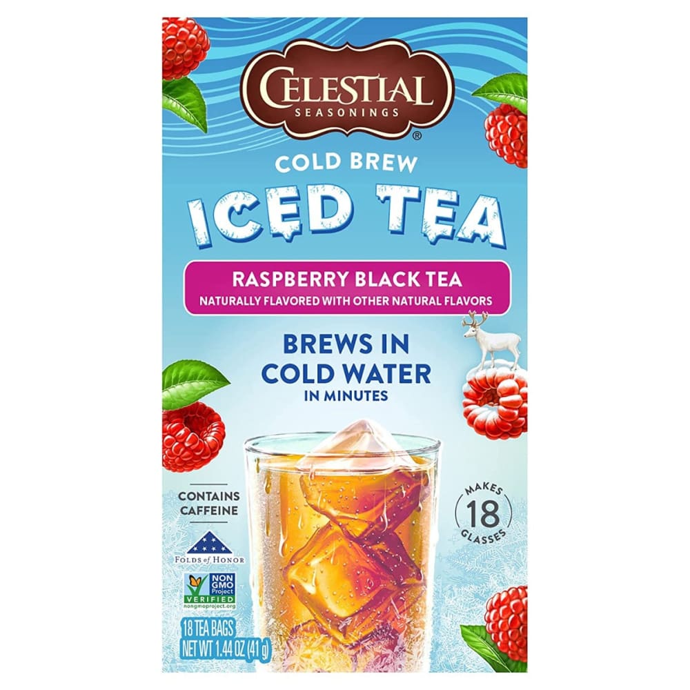 CELESTIAL SEASONINGS: Tea Blk Raspry Cold Brew 18 BG (Pack of 4) - Beverages > Coffee Tea & Hot Cocoa - CELESTIAL SEASONINGS