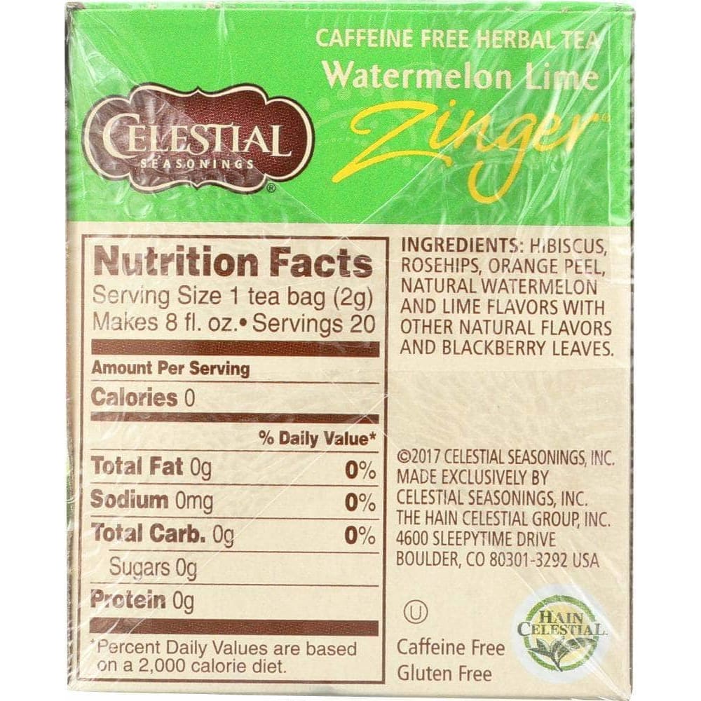 Celestial Seasonings Celestial Seasonings Watermelon Lime Zinger Tea Pack of 20, 1.5 oz