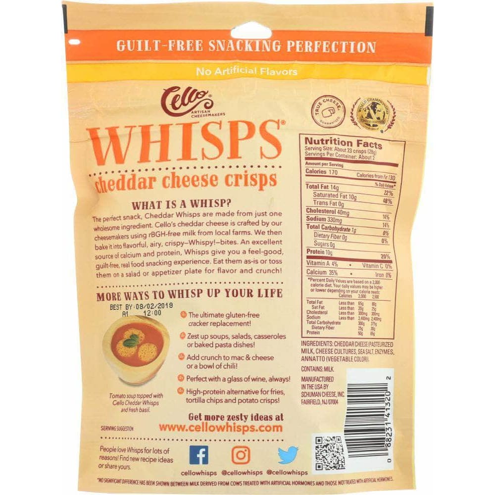 Cello Cello WHISPS CHEESE CRISPS CHEDDAR (2.120 OZ)