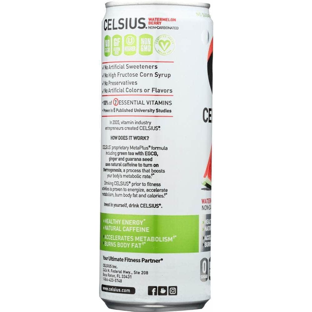 Celsius Celsius Beverage Watermelon Berry, 12 oz