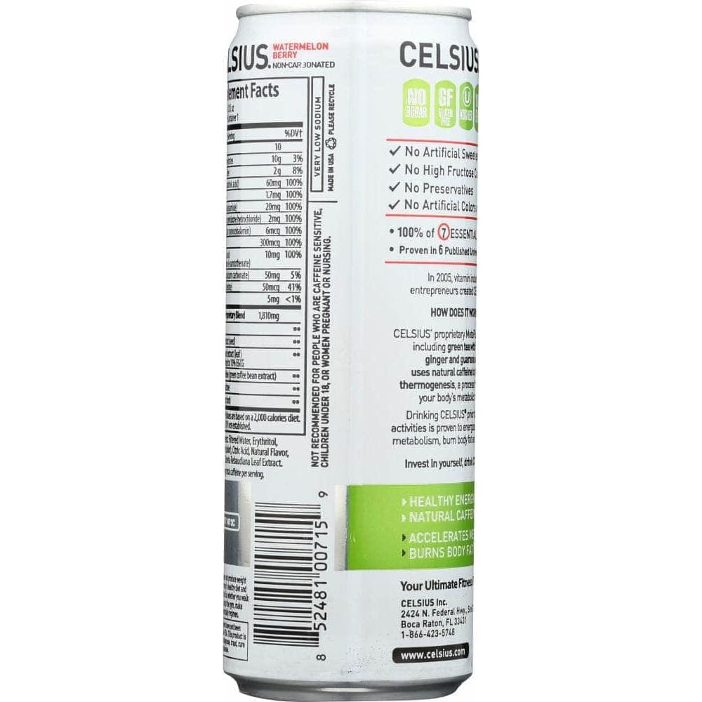 Celsius Celsius Beverage Watermelon Berry, 12 oz