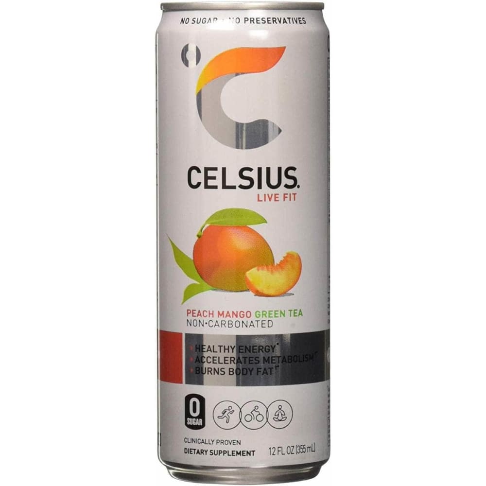 CELSIUS Celsius Live Fit Peach Mango Green Tea, 12 Oz