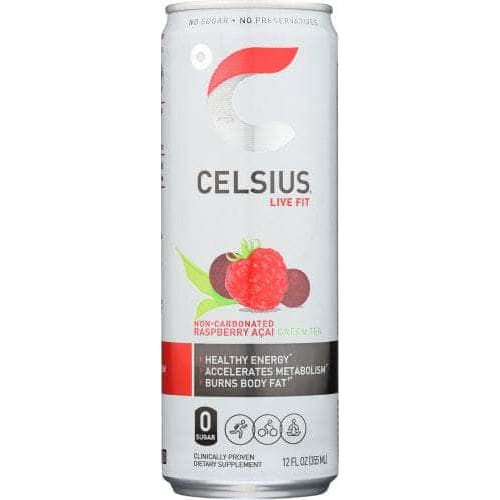 CELSIUS Celsius Live Fit Raspberry Acai Green Tea, 12 Oz