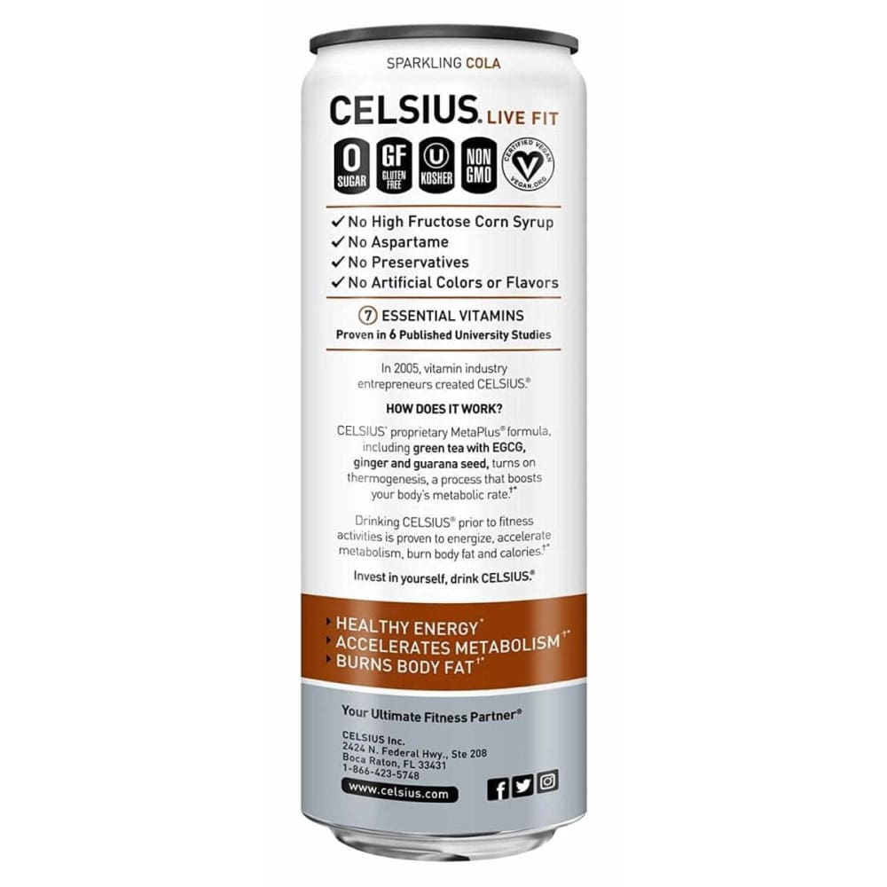 CELSIUS Celsius Live Fit Sparkling Cola, 12 Oz