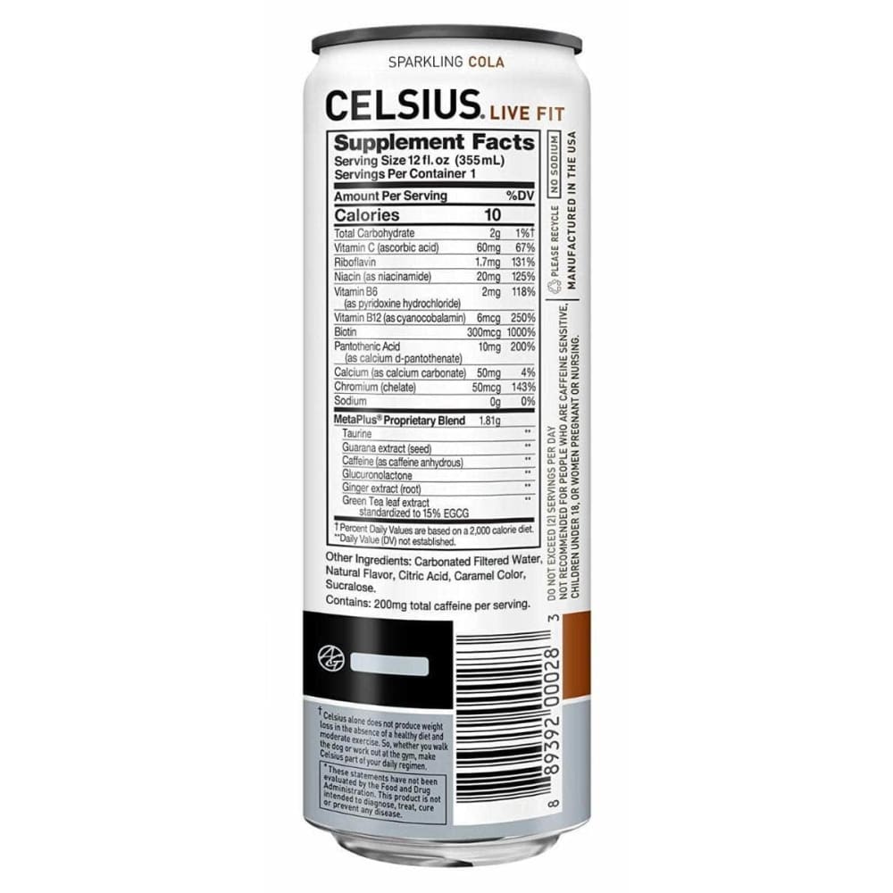 CELSIUS Celsius Live Fit Sparkling Cola, 12 Oz