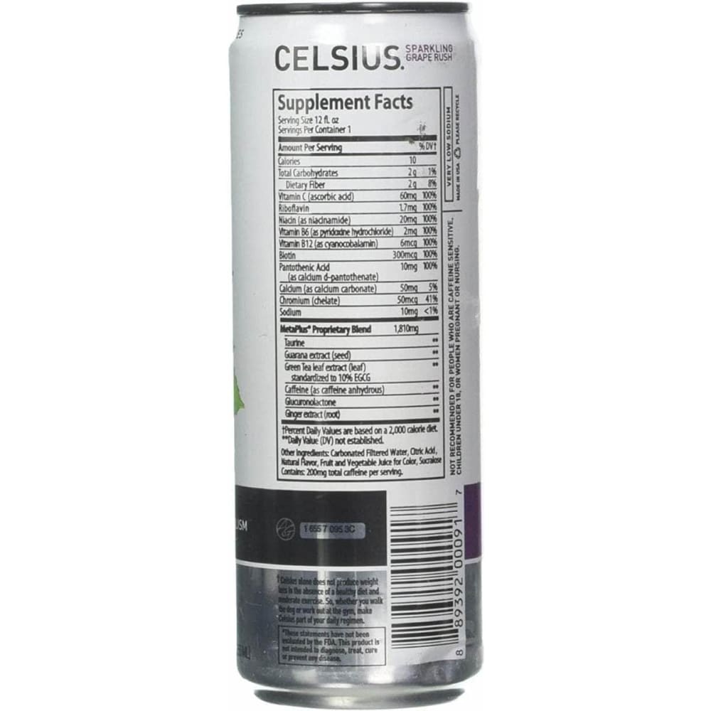 CELSIUS Celsius Live Fit Sparkling Grape Rush, 12 Oz