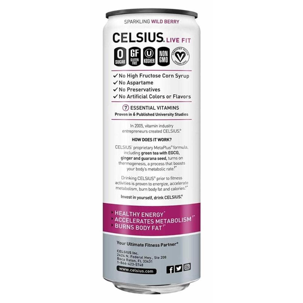 CELSIUS Celsius Live Fit Sparkling Wild Berry, 12 Oz