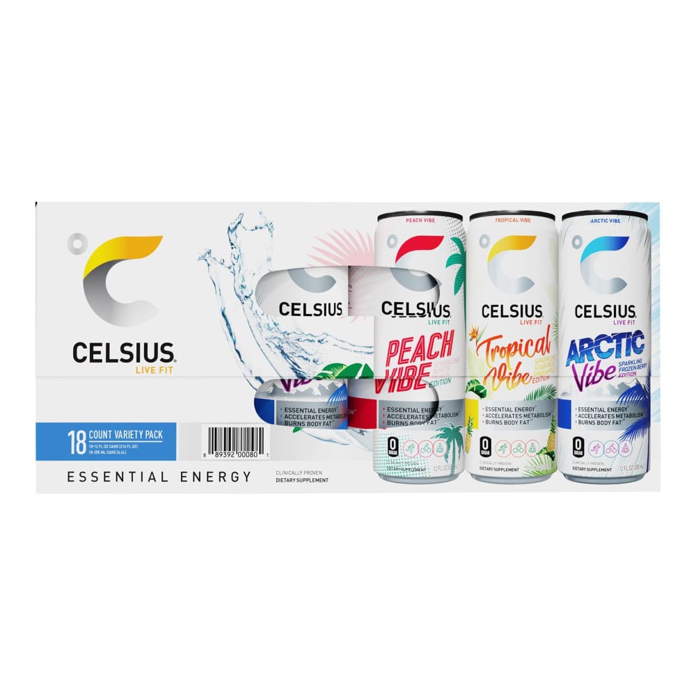 Celsius Vibe Variety Pack 18 Pk12 Oz Shelhealth