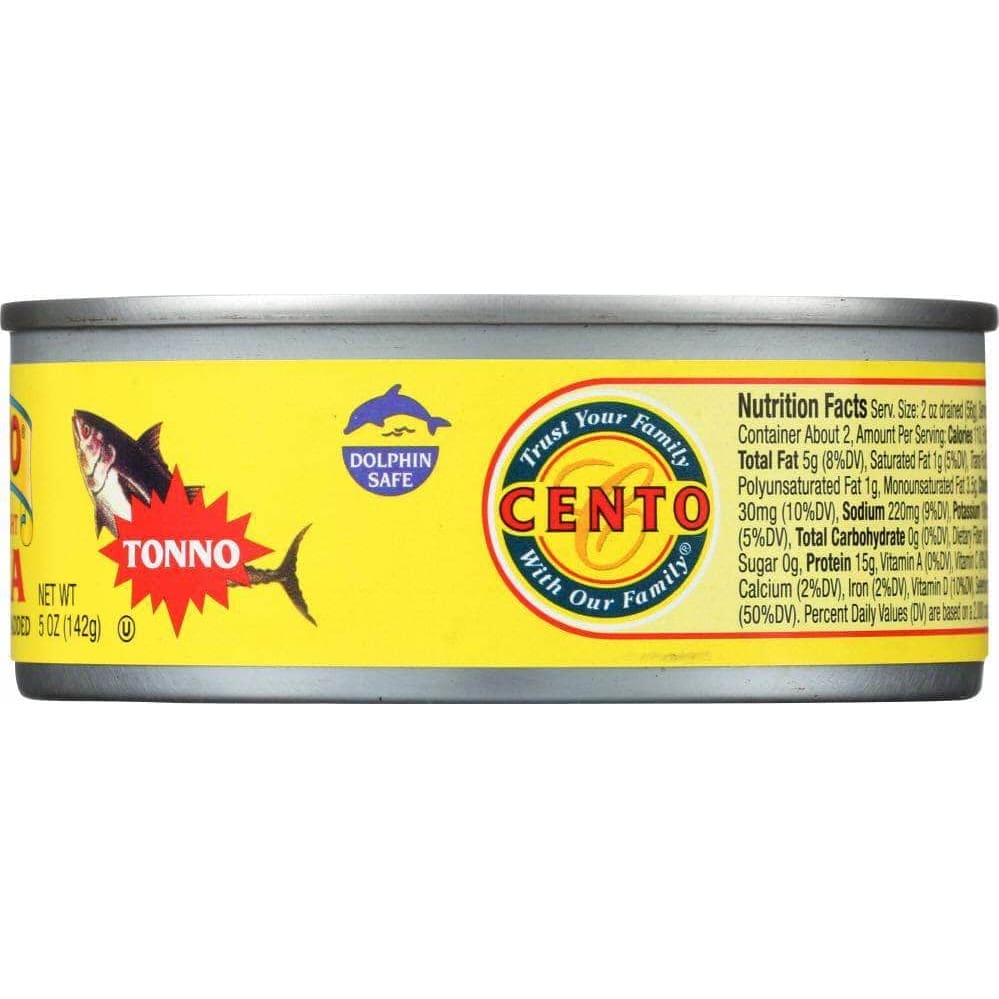 Cento Cento Solid Packed Light Tuna In Pure Olive Oil, 5 oz