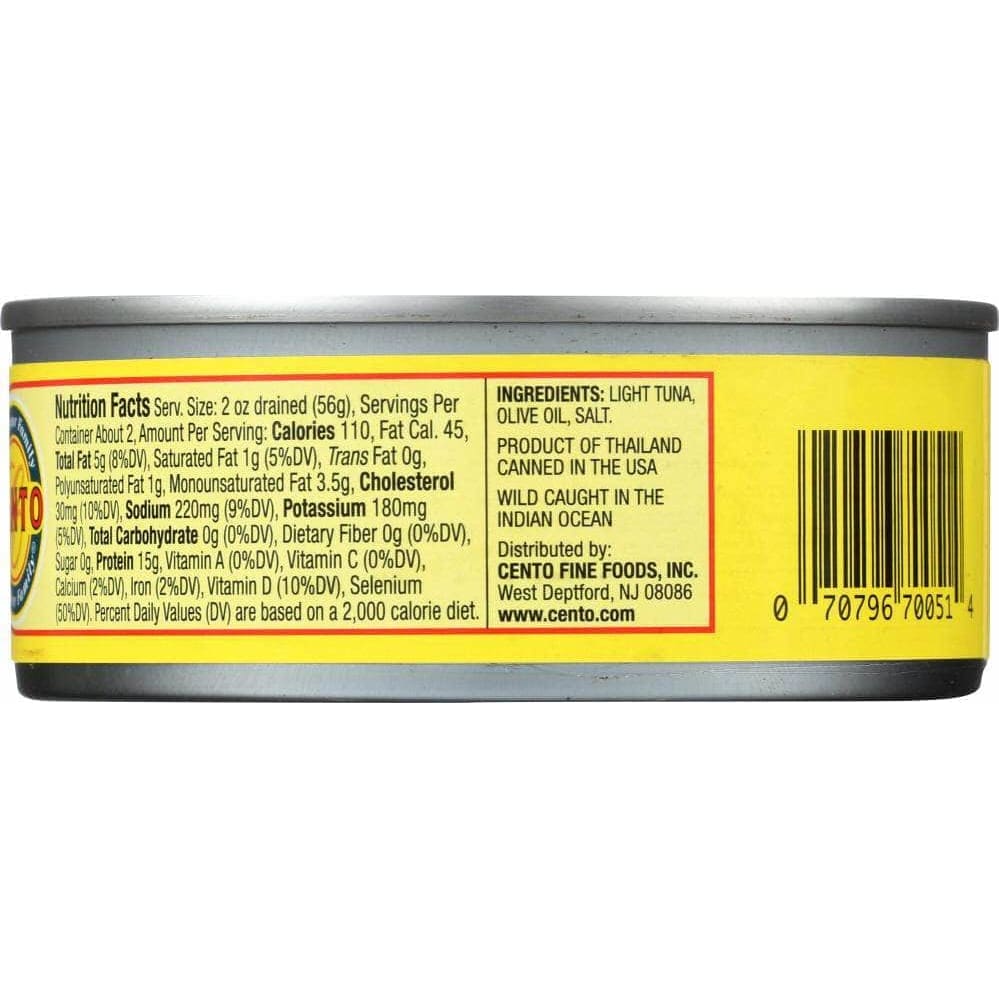 Cento Cento Solid Packed Light Tuna In Pure Olive Oil, 5 oz