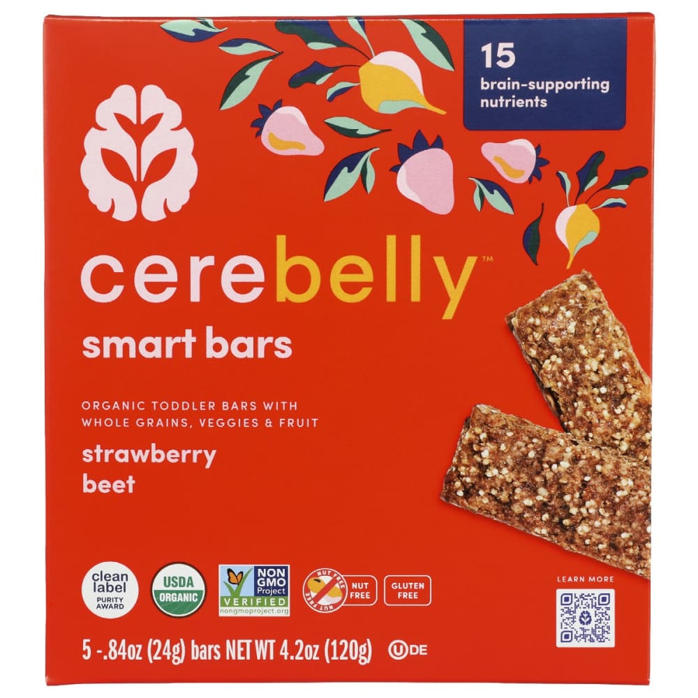 CEREBELLY: Strawberry Beet Smart Bars 4.2 oz (Pack of 4) - Snacks - CEREBELLY
