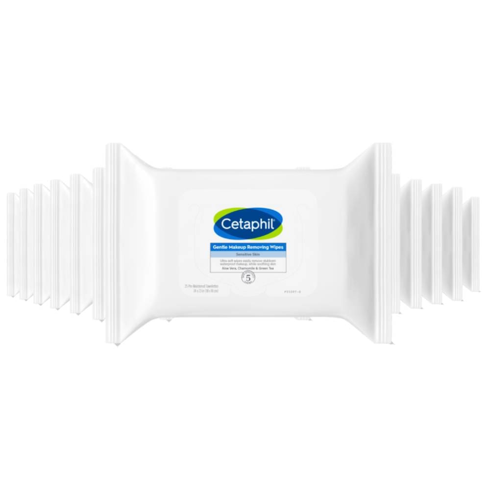 Cetaphil Gentle Makeup Removing wipes 25 ct ea - 12 Pack - Facial Cleansers - Cetaphil