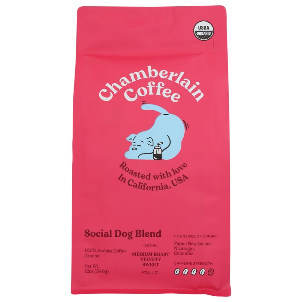 CHAMBERLAIN COFFEE: Coffee Social Dog Blend 12 OZ - Grocery > Beverages > Coffee Tea & Hot Cocoa - CHAMBERLAIN COFFEE