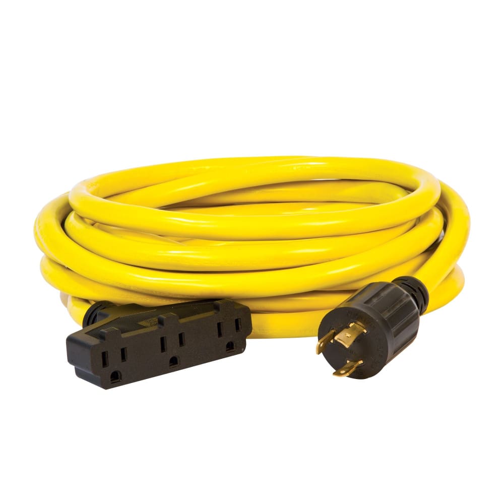 Champion 25-Foot 30-Amp 125-Volt Fan-Style Generator Extension Cord (L5-30P to three 5-15R) - Champion