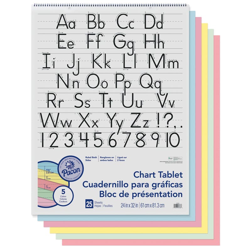 Chart Tablet Spiral Bound 25 Ct 24X32 1-1/2 Ruled Manuscript Cover - Chart Tablets - Dixon Ticonderoga Co - Pacon