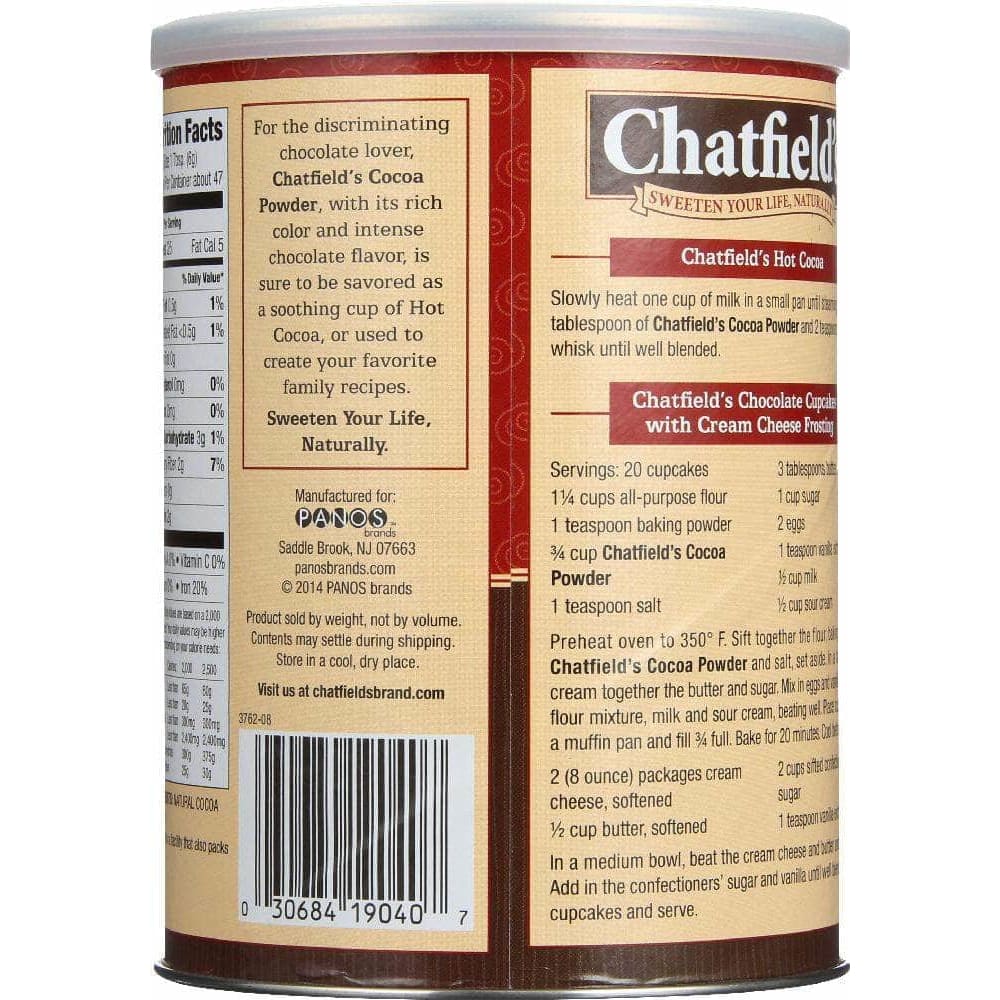 Chatfields Chatfields All Natural Cocoa Powder Unsweetened, 10 oz