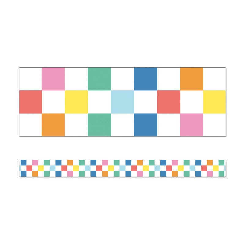 Checkered Rainbow Straight Border We Stick Together (Pack of 10) - Border/Trimmer - Carson Dellosa Education