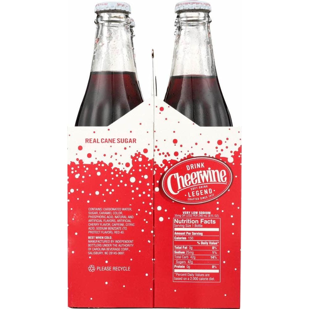 CHEERWINE Cheerwine Cherry Soda 4 Bottle, 48 Oz