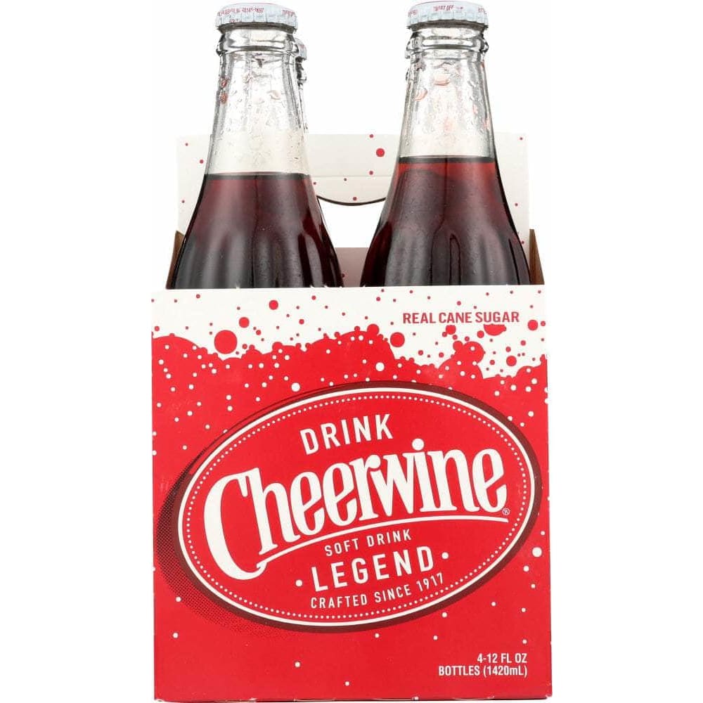 CHEERWINE Cheerwine Cherry Soda 4 Bottle, 48 Oz
