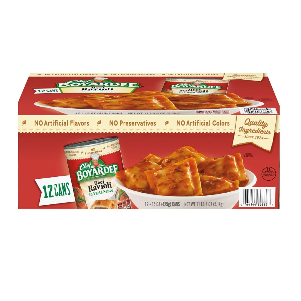 Chef Boyardee Chef Boyardee Beef Ravioli 12 pk. - Home/Grocery Household & Pet/Canned & Packaged Food/Canned & Jarred Food/Chilis Soups &