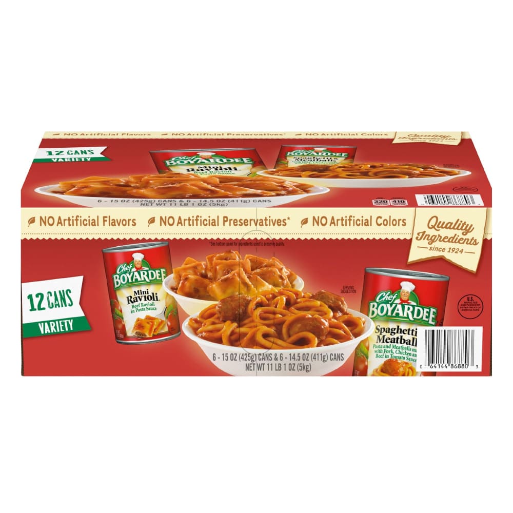 Chef Boyardee Mini Ravioli and Spaghetti & Meatballs Variety Pack 12 pk. - Chef Boyardee