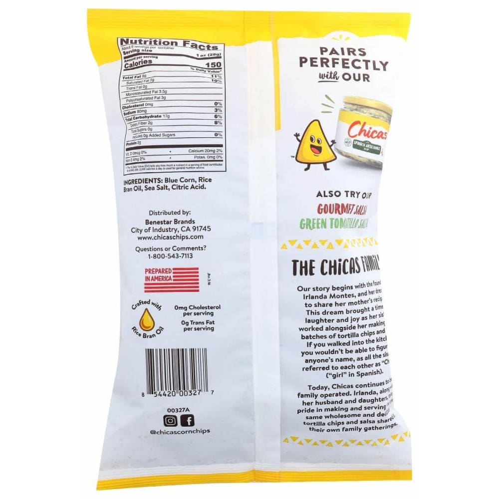 CHICAS Grocery > Snacks > Chips > Tortilla & Corn Chips CHICAS Blue Corn Tortilla Chips, 7.5 oz