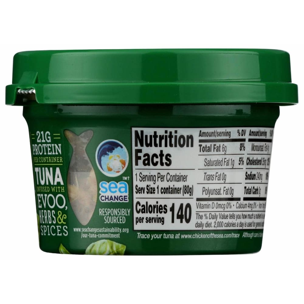 CHICKEN OF THE SEA Grocery > Pantry > Meat Poultry & Seafood CHICKEN OF THE SEA Tuna Basil Infusion, 2.8 oz