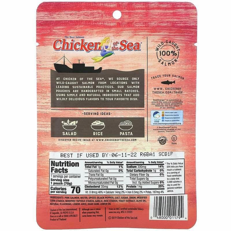 CHICKEN OF THE SEA Grocery > Pantry > Meat Poultry & Seafood CHICKEN OF THE SEA Wild Caught Pink Salmon Cracked Pepper, 2.5 oz