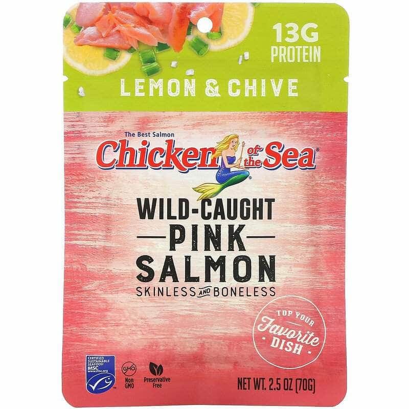 CHICKEN OF THE SEA Grocery > Pantry > Meat Poultry & Seafood CHICKEN OF THE SEA Wild Caught Pink Salmon Lemon And Chive, 2.5 oz