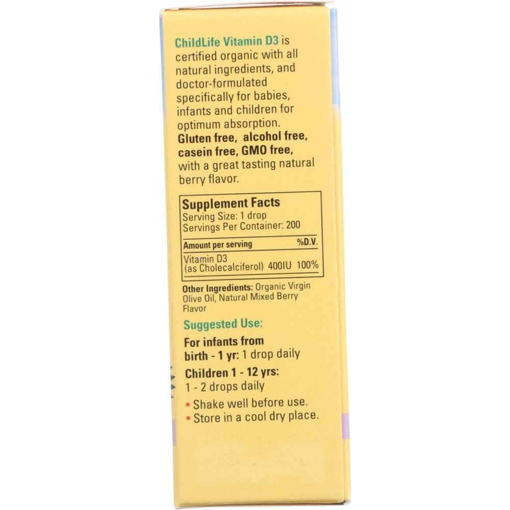 CHILDLIFE ESSENTIALS Childlife Essentials Organic Vitamin D3 Drops Berry Flavor 400 Iu, 0.338 Oz