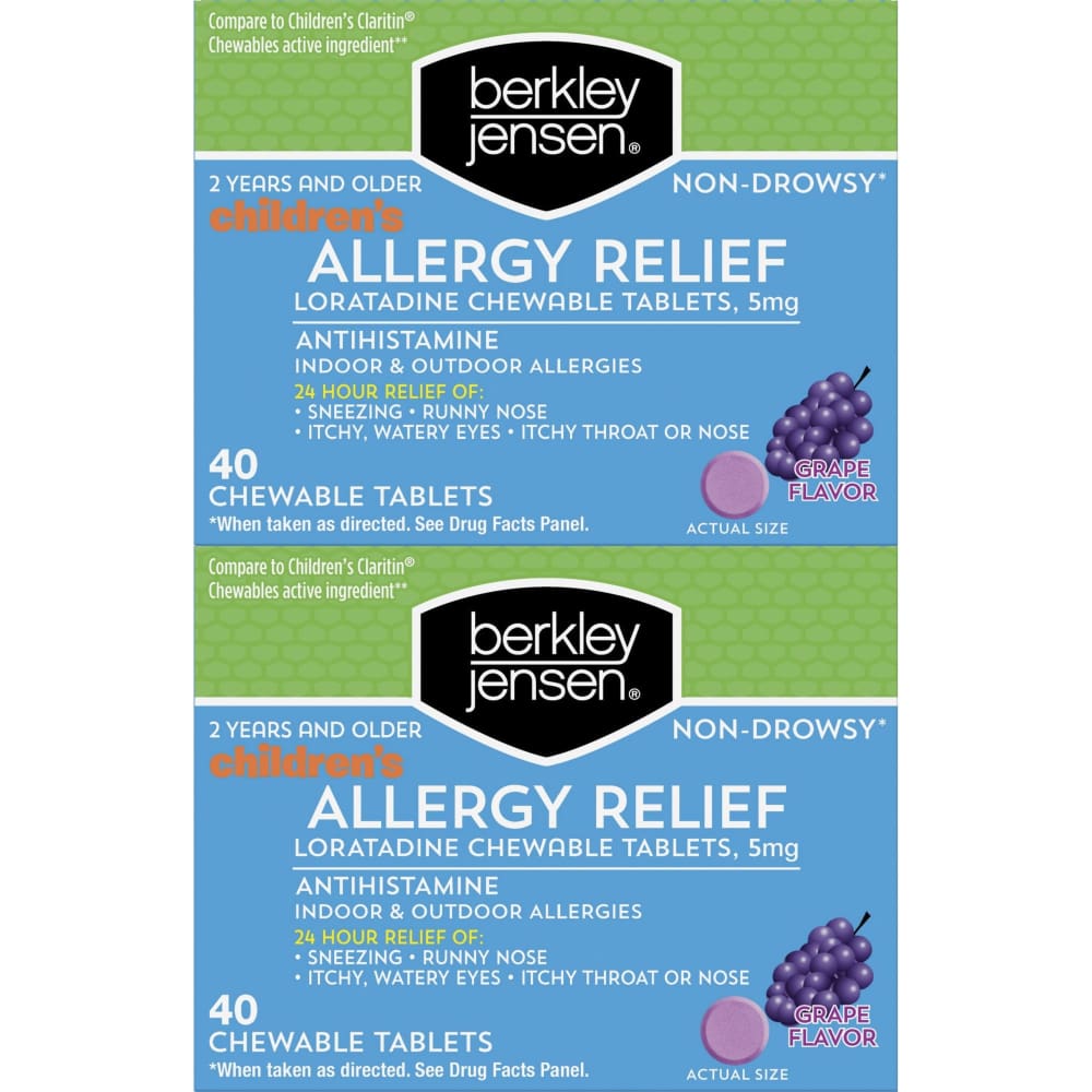 Children’s Allergy Relief and Loratadine Chewable Tablets with Grape Flavored 5mg - Children’s