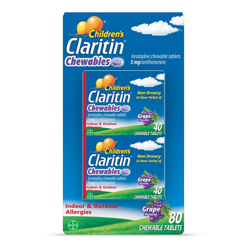 Children’s Claritin Non-Drowsy 5mg. Chewable Tablets Grape (2 pk. 40 ct./pk.) - Instant Savings - Children’s