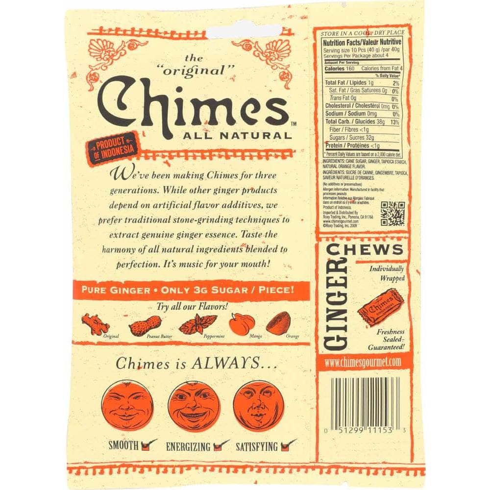 CHIMES Chimes Orange Ginger Chews Bag, 5 Oz