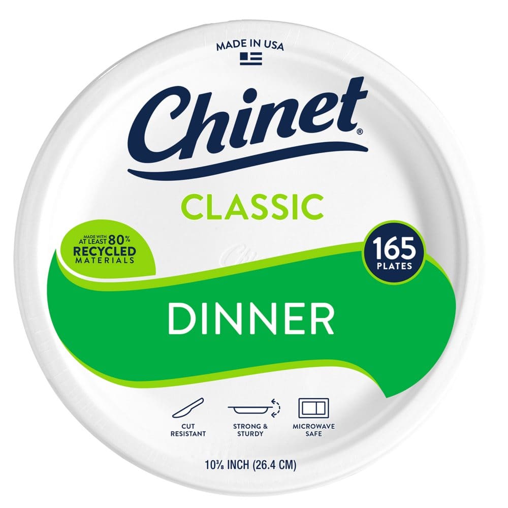 Chinet Classic Dinner Paper Plate 10.38 (165 ct.) - Disposable Tableware - Chinet
