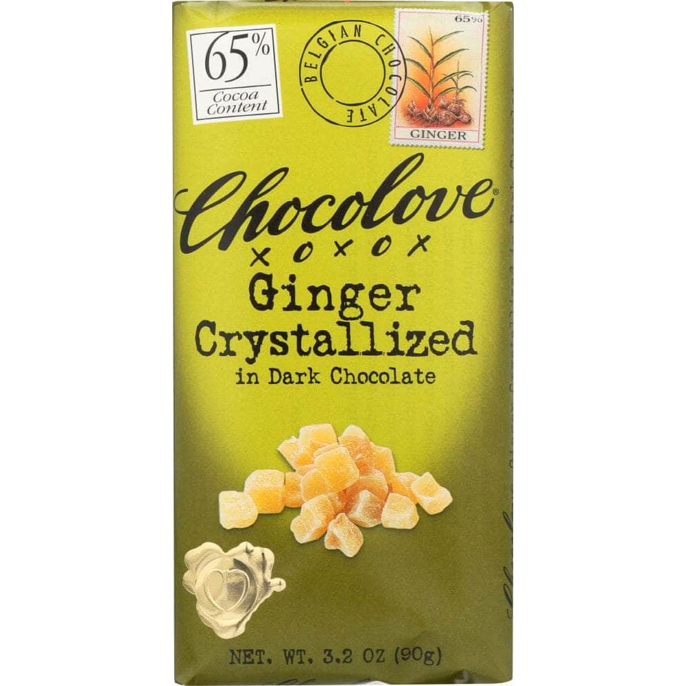 Chocolove Chocolove Dark Chocolate Bar Crystallized Ginger, 3.2 oz