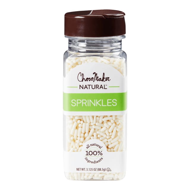 CHOCOMAKER Grocery > Cooking & Baking > Baking Ingredients CHOCOMAKER: Natural White Jimmies Decorating Candies, 3.125 oz