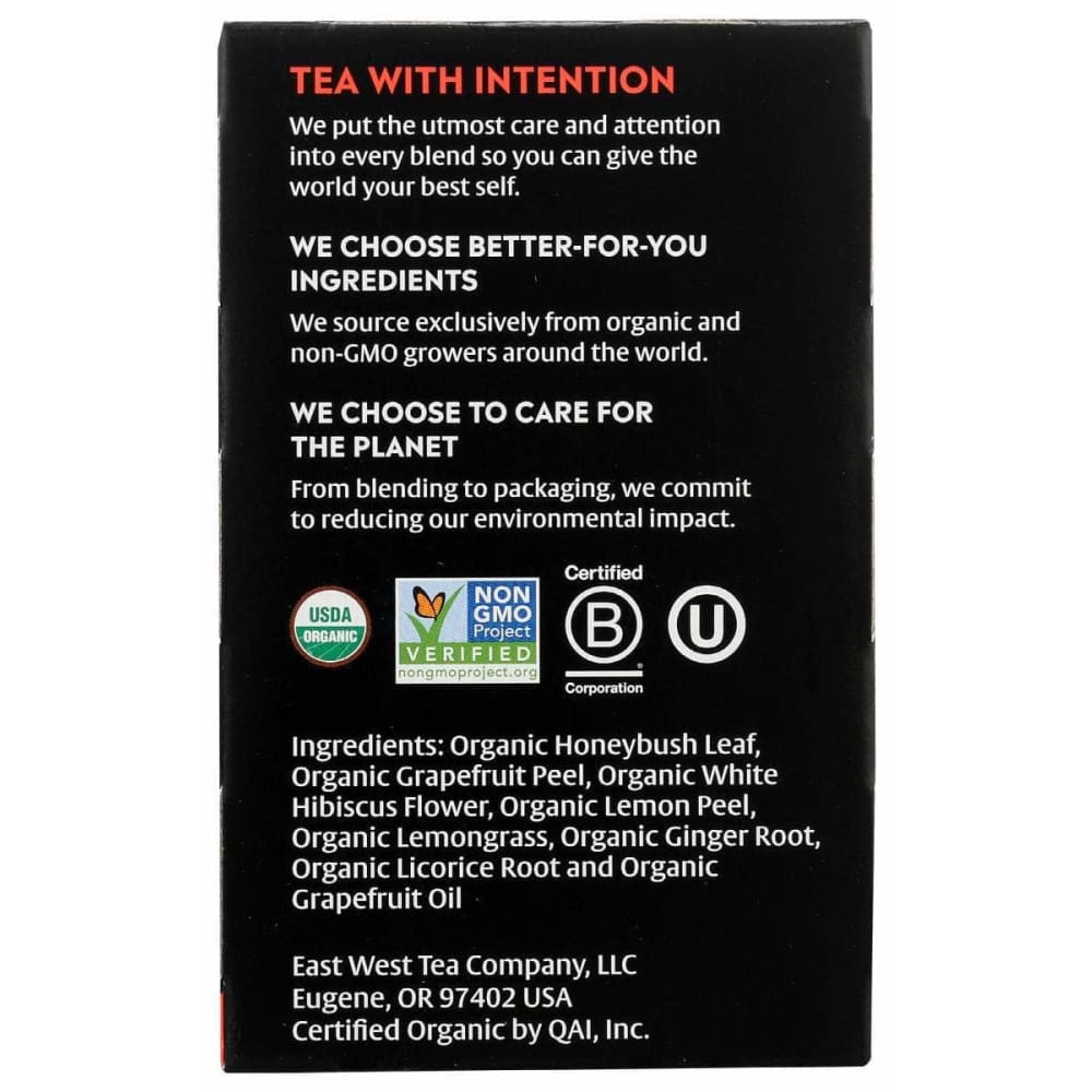 CHOICE TEA Choice Tea Tea Herbal Grapefruit Honeybush, 16 Bg