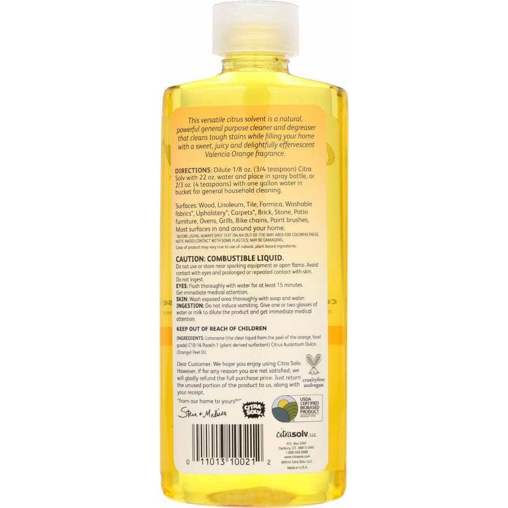 Citra Solv Citrasolv Concentrate Cleaner & Degreaser Valencia Orange, 8 oz