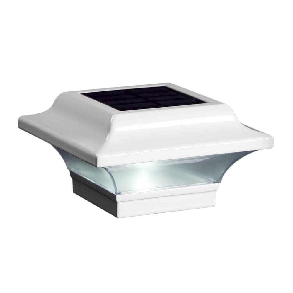 Classy Caps 2.5 x 2.5 White Aluminum Imperial Solar Post Cap (Pack of 2) - Outdoor Lighting - Classy